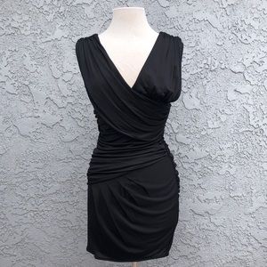 Black Halo XS ruched black dress